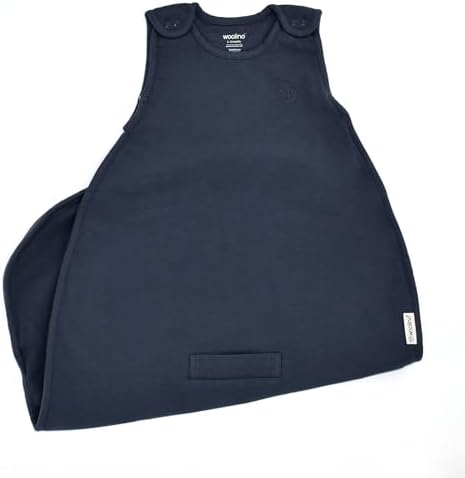 Woolino 4 Season Ultimate Baby Sleep Sack – Merino Wool Baby Sleeping Bag, Organic Cotton Outer, Temperature Regulating Wearable Blanket, All Season, 2 Months–2 Years - Indigo