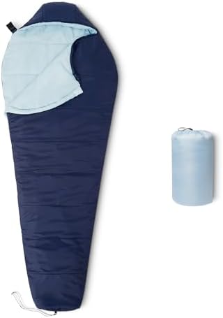 Amazon Basics Sleeping Bags for Adults, Camping Essentials, 3 Season Warm & Cool Weather