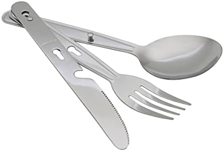 4-in-1 Camping Utensils Hiking Cutlery Set with Carrying Bag - 3 Pack