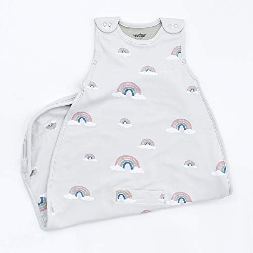 Woolino 4 Season Ultimate Baby Sleep Sack, Merino Wool Baby Sleeping Bag, Organic Cotton Outer, Adjustable 2-24 Months Size Fits Infants & Toddlers - Rainbow