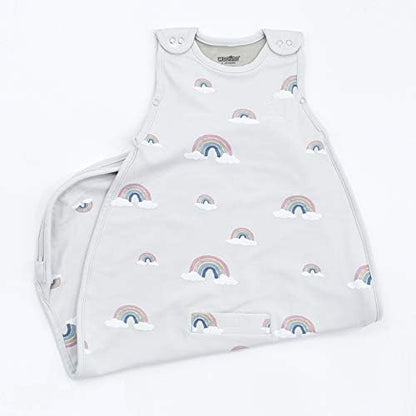 Woolino 4 Season Ultimate Baby Sleep Sack, Merino Wool Baby Sleeping Bag, Organic Cotton Outer, Adjustable 2-24 Months Size Fits Infants & Toddlers - Rainbow
