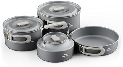 Naturehike Camping Cookware Set Mess Kit for Backpacking Gear, Camp Cooking Set, Camping Pots and Pans Set for Outdoor Backpacking Camping Hiking Picnic