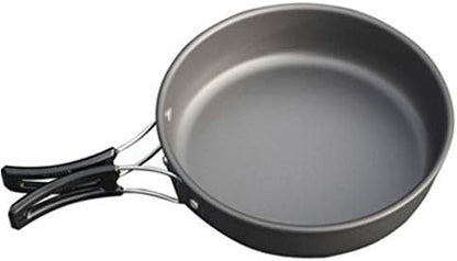 JZK Camp Cookware 2-3 People Set, Pan Pot Teapot Lightweight Outdoor Portable Camping Cooker Set for Trekking Hiking BBQ Picnic Campfire