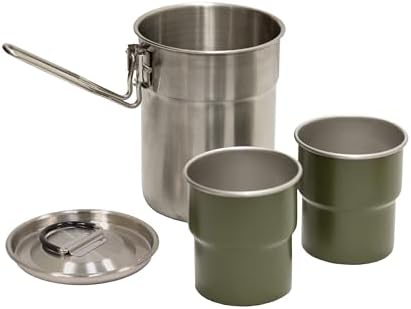 Stansport Stainless Steel Camping Cookware Set – Durable Nesting Mess Kit for Backpacking, Hiking & Outdoor Cooking – Compact Portable Pot & Pan with Carry Bag – Multiple Sizes for Family to Solo Use