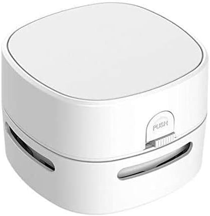 ODISTAR Desktop Vacuum Cleaner, Mini Table dust Sweeper Energy Saving,High Endurance up to 400 mins,360º Rotatable Design for Keyboard/Home/School/Office (White)