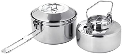 Fire Maple Antarcti S/S Kettle Pot Combo Set | 18-8 Stainless Steel | all Steel Construction | Ideal for Camping Bushcraft Use | Compact Cookware Set