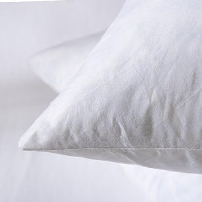 16X26 Oblong Feather & Down Pillow Insert, 100% Cotton Fabric, Set of 2, White