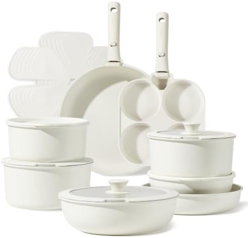 CAROTE 22pcs Pots and Pans Set Non Stick, Detachable Handle Cookware Sets