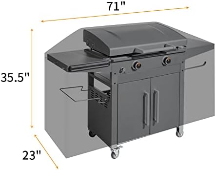 iCOVER Griddle Cover for Blackstone 36" ProSeries Griddles 600D Heavy Duty Waterproof Canvas with Front Side Opening