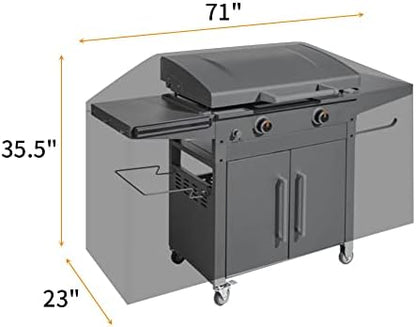 iCOVER Griddle Cover for Blackstone 36" ProSeries Griddles 600D Heavy Duty Waterproof Canvas with Front Side Opening
