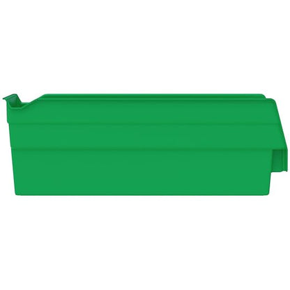 Akro-Mils 30120 Plastic Shelf Bins, Heavy Duty Storage Bins for Garage, Closet, and Drawer Organization, 12-Inch x 4-Inch x 4-Inch, Green, 24-Pack