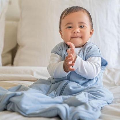 HALO SuperSoft Bamboo Wearable Blanket 1.5 TOG – Buttery Soft, Plush Baby Sleep Sack for Newborns, Infants & Toddlers, Hip-Healthy Design, Machine Washable, 6 – 12 Months, Medium, Blue Fog