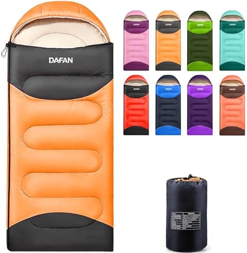 Lightweight Sleeping Bag for Adults, 3-Season Waterproof Backpacking Sleeping Bags with Compression Sack, Comfort Temp 50–68°F, Portable Camping Essential Gear for Travel, Hiking, Outdoor, Indoor