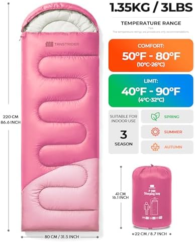Sleeping Bags for Adults,Compact Lightweight Backpacking Sleeping Bag with Compression Sack for Youth, Camping Essentials Gearfor Hiking Travel Climbing Outdoor&Indoor Use