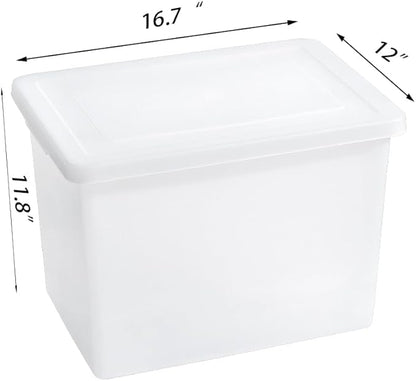 27 Quart Stackable Plastic Storage Bins with Lids,Container to Organize Shoes and Crafts on Closet Shelves,Garage, Totes, Tubs Boxes Organizing 4 Pack (4XL)