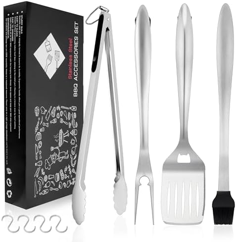 HaSteeL BBQ Accessories, 18In Grill Tools for Outdoor Grill - 4 Pack