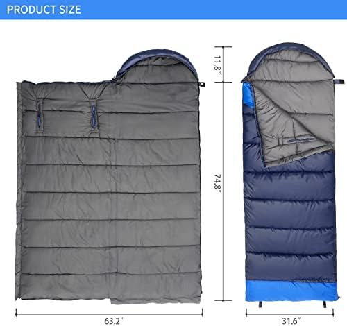 Wind Tour 3 Season Lightweight Waterproof Sleeping Bag Indoor & Outdoor for Hiking Backpacking Camping Traveling