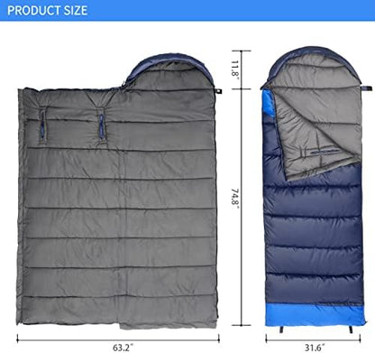 Wind Tour 3 Season Lightweight Waterproof Sleeping Bag Indoor & Outdoor for Hiking Backpacking Camping Traveling