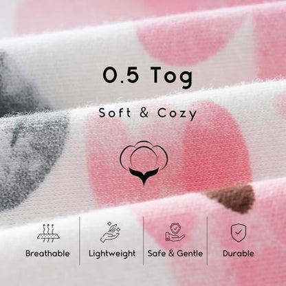 Yoofoss Baby Sleep Sack 12-18 Month 0.5TOG 100% Organic Cotton 2-Way Zipper