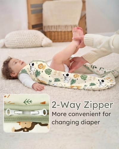 Yoofoss Baby Sleep Sack 6-12 Month 1.5TOG 100% Organic Cotton 2-Way Zipper