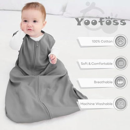 Yoofoss Baby Sleep Sack 24-36 Month 0.5TOG 100% Organic Cotton 2-Way Zipper