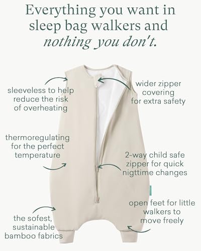 PurComfy Bamboo Viscose Toddler Sleep Sack with Feet, 12-18-24-2t-4t-5t