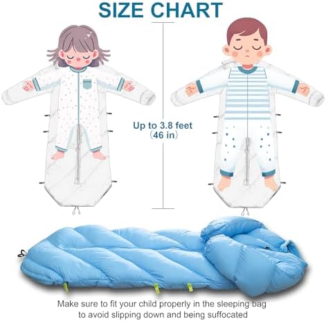Walkable Toddler Sleeping Bags for Kids, Boys Girls (2T-4T) - Puffy Camping Sleeping Sack for Indoor, Outdoor, Travel, Sleepover, Slumber Party (up to 46 in)- Machine Washable, Lightweight