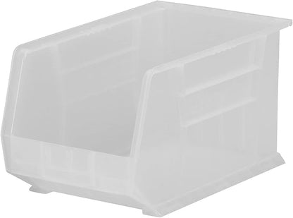 Akro-Mils 30260 AkroBins Plastic Storage Bins, Space-Saving Stackable Bins for Garage, Pantry, Craft Organization, 18" x 11" x 10", Clear, 6-Pack