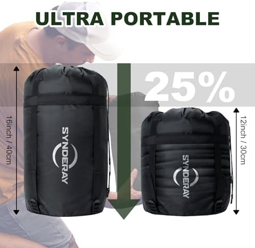 Lightweight Camping Sleeping Bags for Adults Kids, 50-80℉ Degrees
