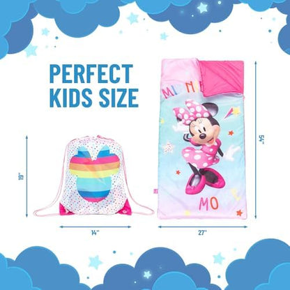 Jay Franco Disney Minnie Mouse Bowtique Slumber Sack - Cozy & Warm Kids Lightweight Slumber Bag/Sleeping Bag (Official Disney Product)