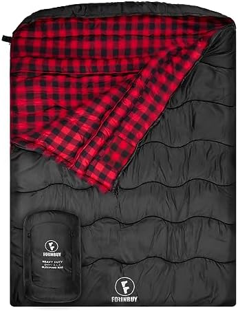 0 Degree Cotton Flannel Double Sleeping Bag for Adults