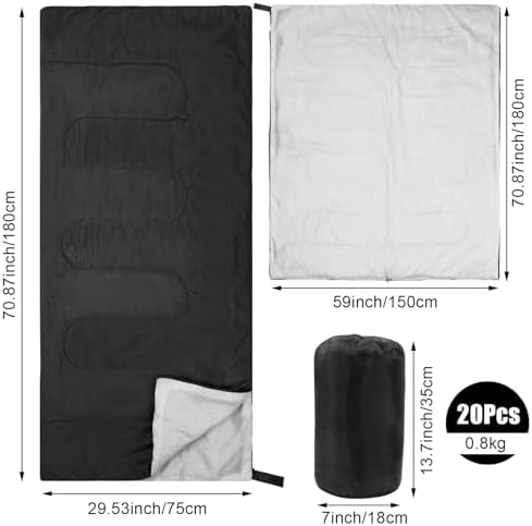 Peryiter 20 Pcs 20 Pcs/1 Pcs Sleeping Bags Bulk Waterproof Camping
