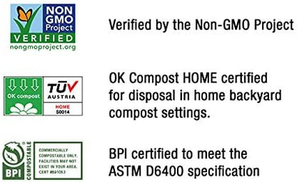 BioBag (USA) The Original Compostable Bag, 32 Gallon, 120 Count, 100% Certified Compostable Trash Bag Liners for Food Waste, Extra Strong and Durable, Trash Bag
