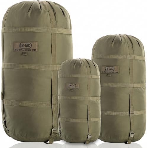 M-Tac Compression Stuff Sack for Sleeping Bag Military Water Resistant Compression Bag Lightweight Nylon Compression Sack for Travel, Camping, Hiking, Outdoor