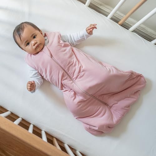 HALO SuperSoft Bamboo Wearable Blanket 1.5 TOG – Buttery Soft, Plush Baby Sleep Sack for Newborns, Infants & Toddlers, Hip-Healthy Design, Machine Washable, 6 – 12 Months, Medium, Dusty Pink