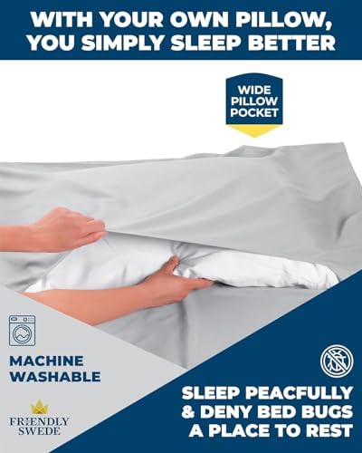 The Friendly Swede Sleeping Bag Liner, Adult Sleep Sack for Hotels, 3 Sizes