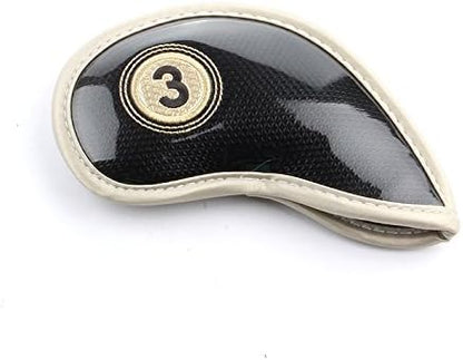 HISTAR 10pcs Crystal Pu Leather Golf Iron Head Covers Set Iron Club Headcover