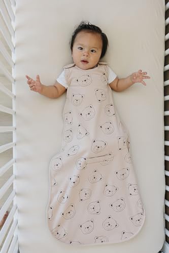 Woolino Ultimate Baby Sleep Sack – 4 Season Merino Wool Sleeping Bag, Organic Cotton Outer, Temp Regulating Blanket, Adjustable Sleep Sack Universal Size 2–24 Months - Teddy Bear