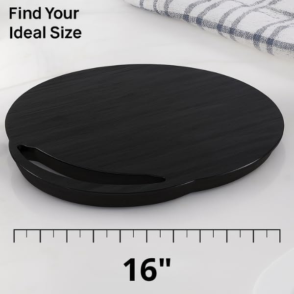 Ibyx Elegant Round Sliding Tray for Your Pressure Cooker, Air Fryer & Heavy Kitchen Appliances - Sturdy, Slides Easily from Under The Cabinet (Natural, 16”)