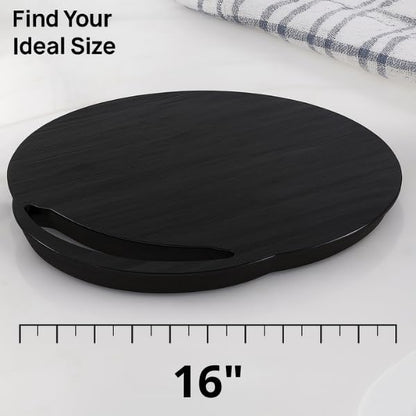 Ibyx Elegant Round Sliding Tray for Your Pressure Cooker, Air Fryer & Heavy Kitchen Appliances - Sturdy, Slides Easily from Under The Cabinet (Natural, 16”)