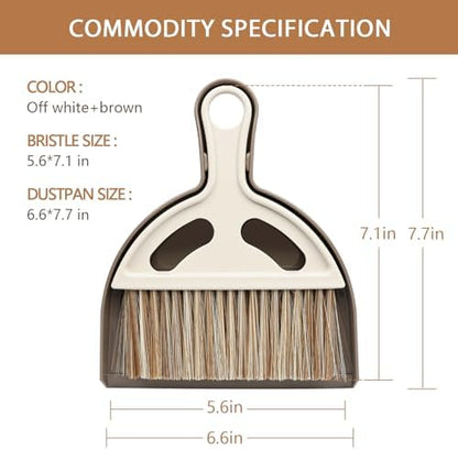 Small Mini Hand Broom and Dustpan - Mini and Hand Broom and Dustpan Set for Cat Litter, Kitchen, Tables, Countertops, Cars