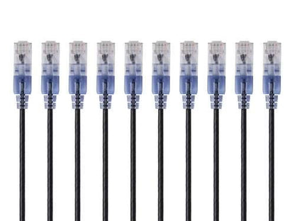 Monoprice Cat6A Ethernet Patch Cable - Snagless RJ45, 550Mhz, 10G, UTP, Pure Bare Copper Wire, 30AWG, 10-Pack, 10 Feet, Gray - SlimRun Series