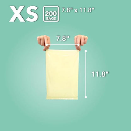 BOS, Odor-Sealing Dirty Diaper Trash Bags - Scent & Smell Free (Color: Cream Yellow) (Pack of 2)(X-Small)