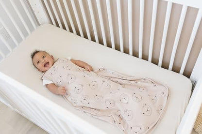 Woolino Ultimate Baby Sleep Sack – 4 Season Merino Wool Sleeping Bag, Organic Cotton Outer, Temp Regulating Blanket, Adjustable Sleep Sack Universal Size 2–24 Months - Teddy Bear