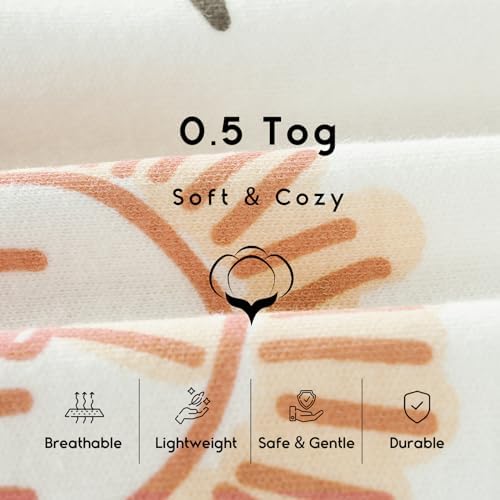 Yoofoss Baby Sleep Sack 18-24 Month 0.5TOG 100% Organic Cotton 2-Way Zipper
