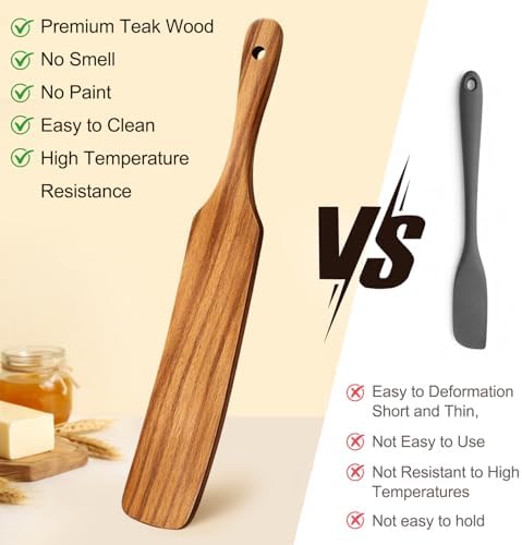 3 Pack Skinny Wooden Spurtle Set for Sourdough Starter Kit Accessories