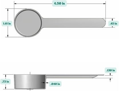 4 Teaspoon (20 mL) Long Handle Scoop for Measuring Coffee, Pet Food, Grains, Protein, Spices and Other Dry Goods (Pack of 1)