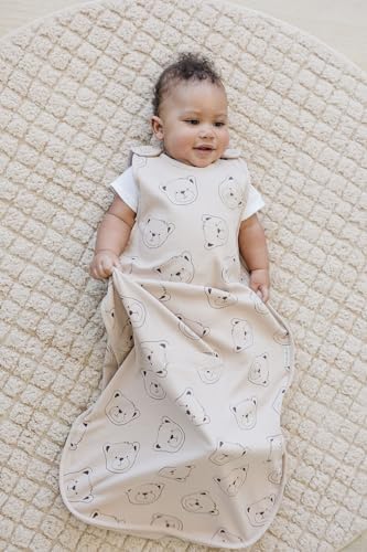 Woolino Ultimate Baby Sleep Sack – 4 Season Merino Wool Sleeping Bag, Organic Cotton Outer, Temp Regulating Blanket, Adjustable Sleep Sack Universal Size 2–24 Months - Teddy Bear
