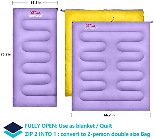 Compact Lightweight Sleeping Bags for Adults, Warm Weather Camping