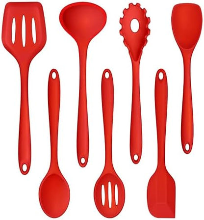 TeamFar Silicone Cooking Utensil Set of 7, Kitchen Cooking Utensil Set